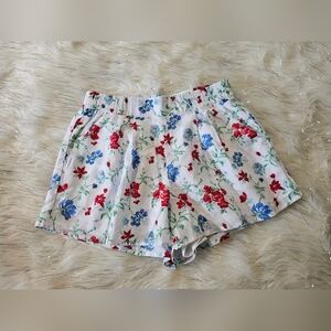 Janie & Jack Floral Print Shorts Sz 8 Festive American Colors Cute & Dressy